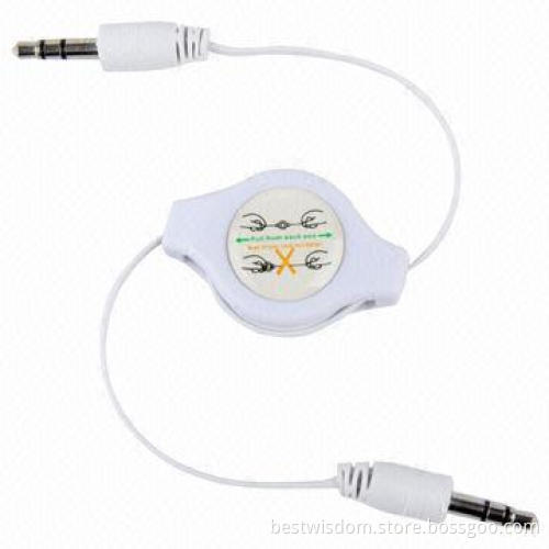 Retractable Stereo Audio Cable Extension, Available in Various Specifications